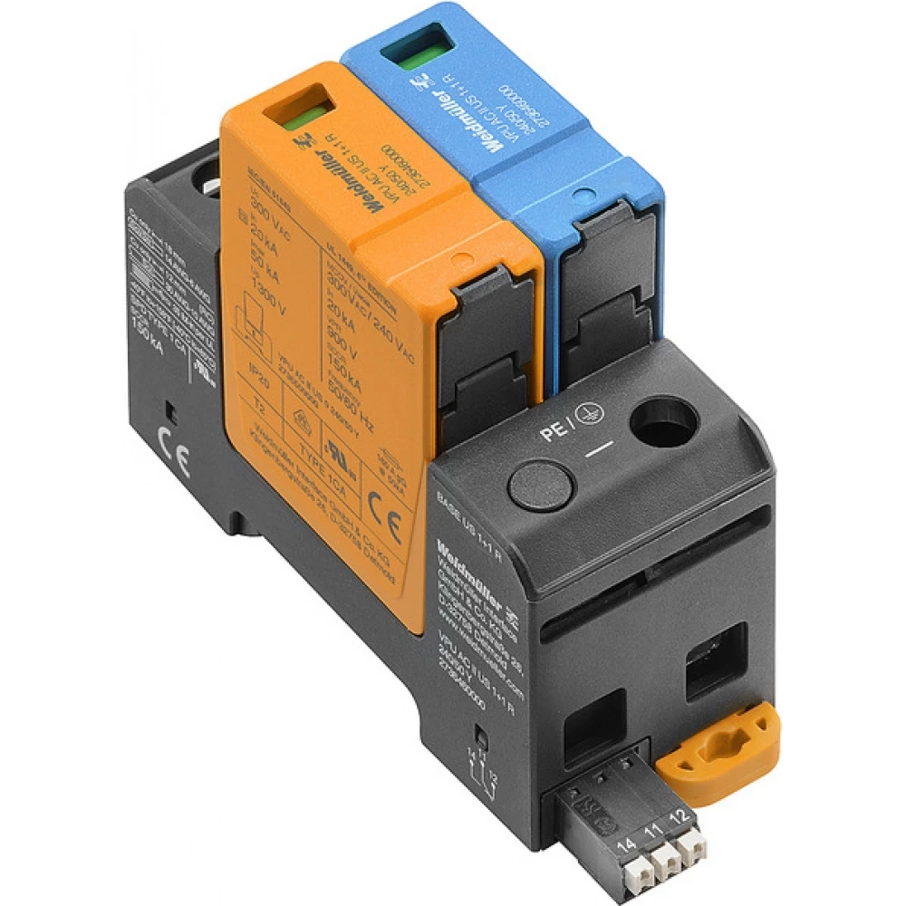 Weidmuller VPU series Surge Arrester ac (type 2), mains voltage: 240 V, low voltage network: