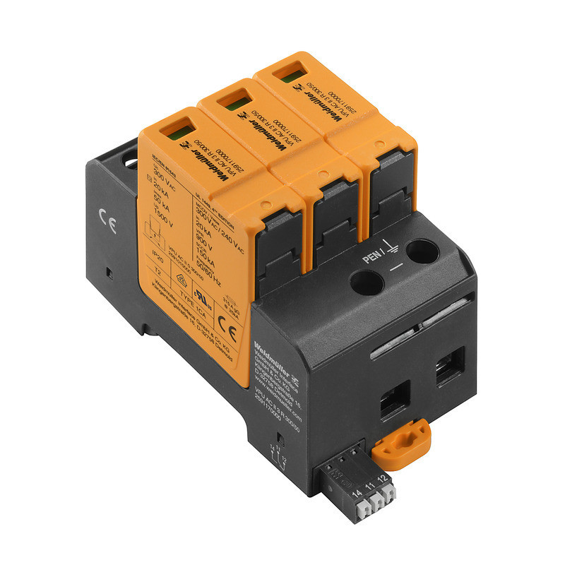 Weidmuller VPU series Surge Voltage arrester, surge protection, with remote contact, type ii