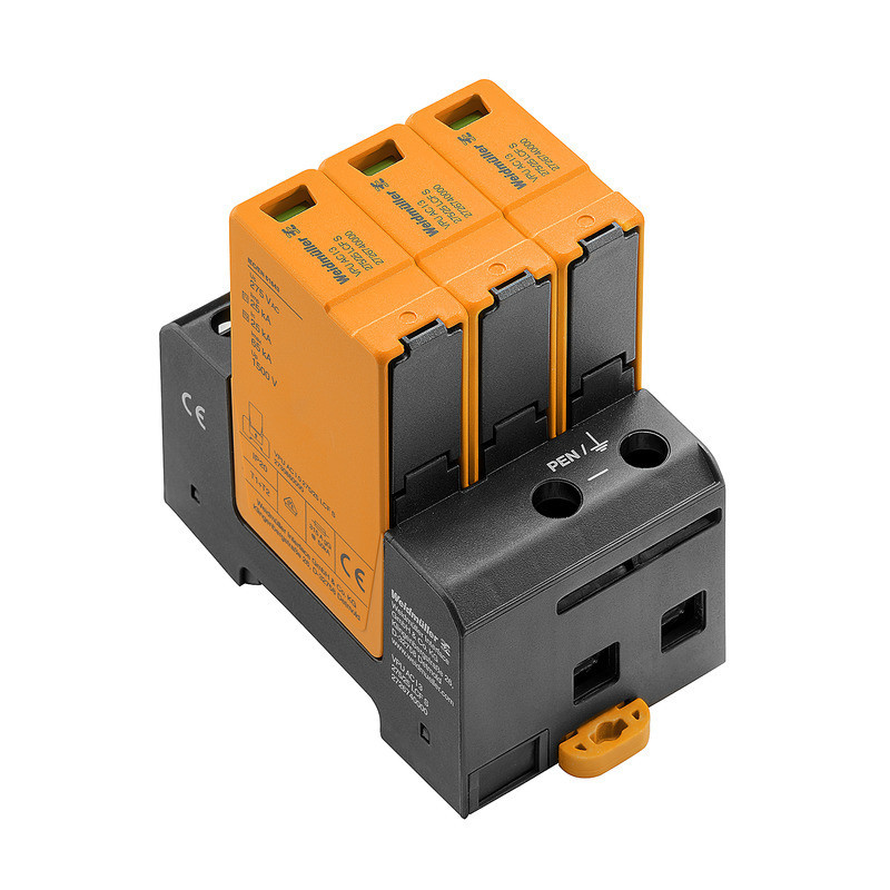 Weidmuller VPU series Combined Surge arrester ac (type 1+2), mains voltage: 230 V / 400 V, L