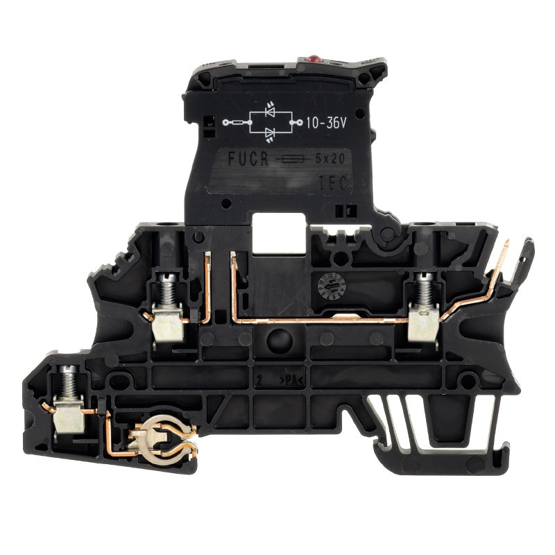 Weidmuller W-Series Fuse Terminal, screw connection, black, 2.5 MM², 6.3 A, 150 V, number