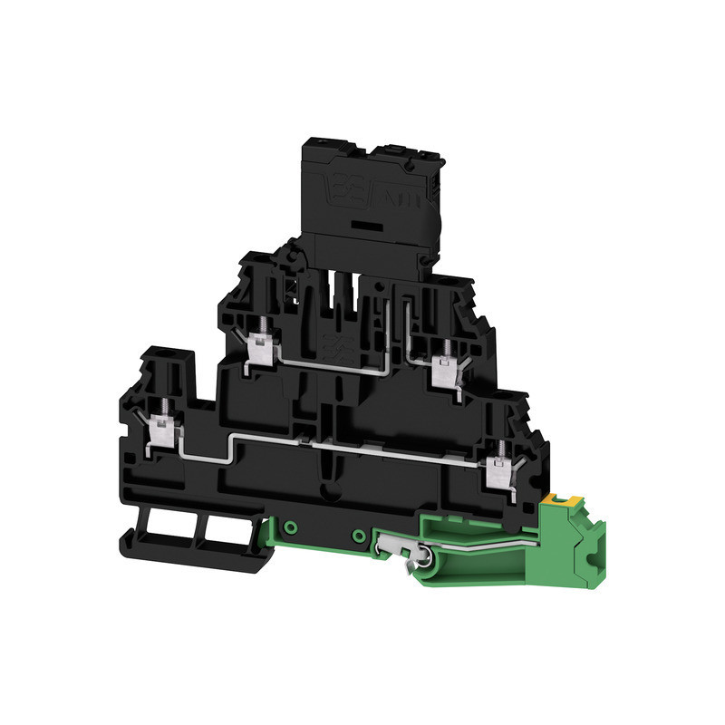 Weidmuller W-Series Fuse Terminal, screw connection, black, 4 MM², 6.3 A, 500 V, number of
