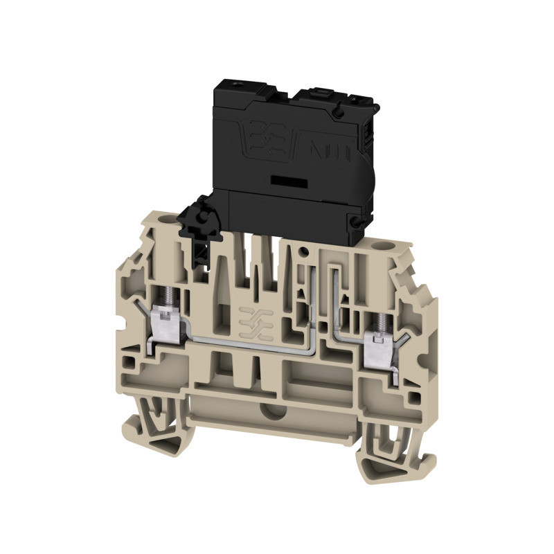 Weidmuller W-Series Fuse Terminal, screw connection, dark beige, 4 MM², 6.3 A, 36 V, numbe