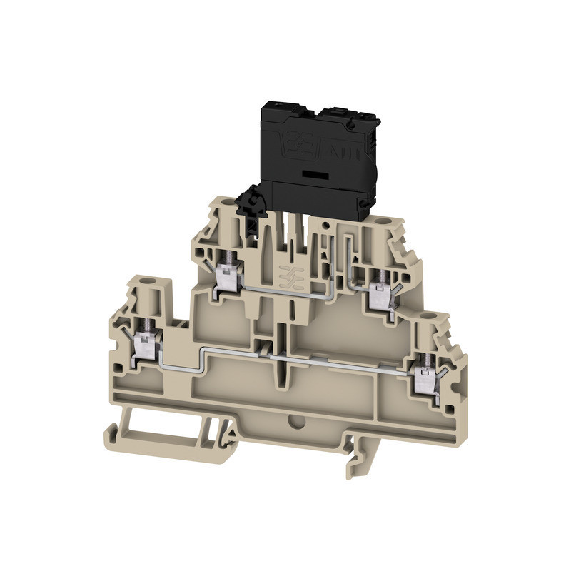Weidmuller W-Series Fuse Terminal, screw connection, dark beige, 4 MM², 6.3 A, 500 V, numb