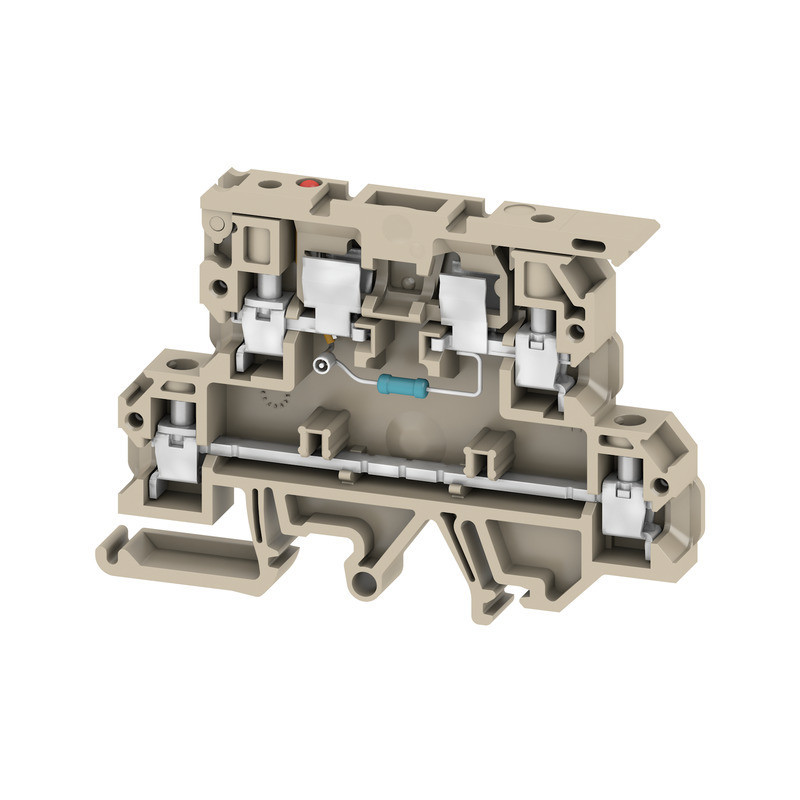 Weidmuller W-Series Fuse Terminal, screw connection, dark beige, 4 MM², 6.3 A, 70 V, numbe