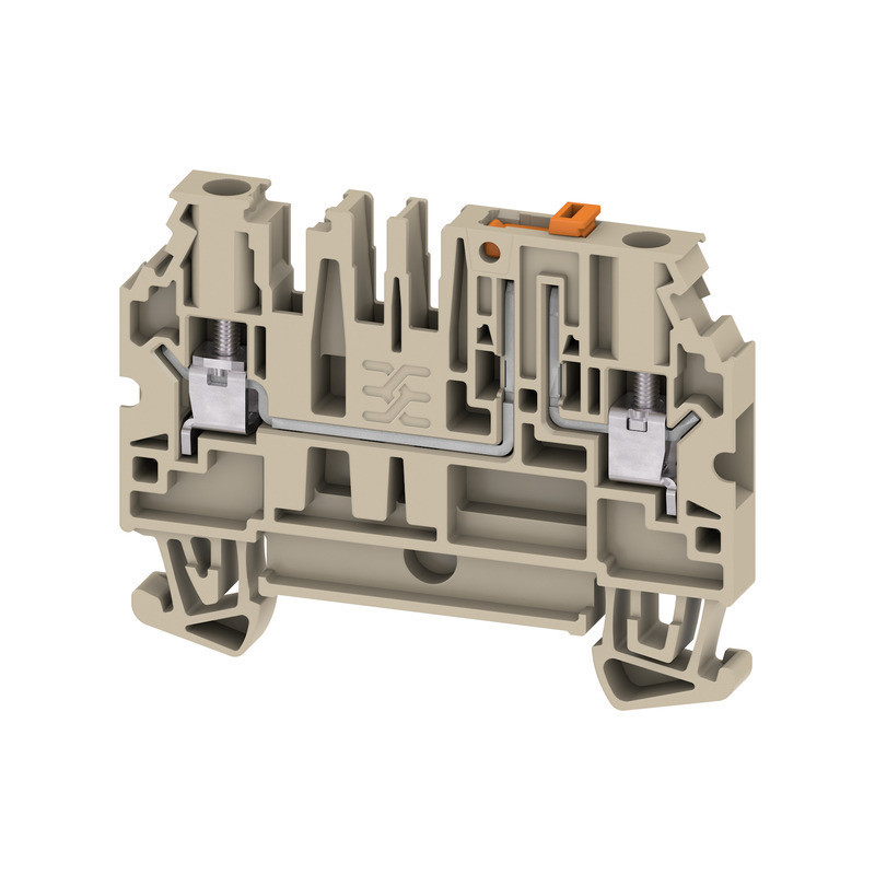 Weidmuller W-Series Test-Disconnect terminal, screw connection, dark beige, 4 MM², 28 A, 5
