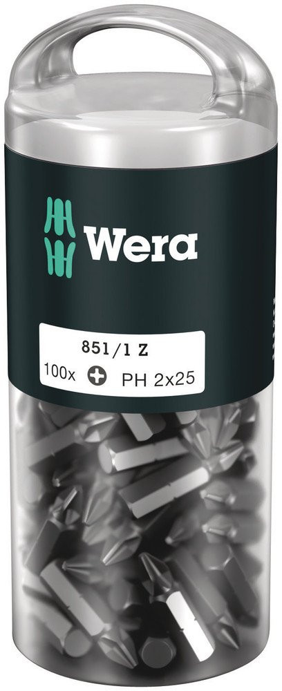 Wera Bits voor Phillips-schroeven 851/1 Z diy 100 bits phillips, PH 2 X 25 MM, 100-delig