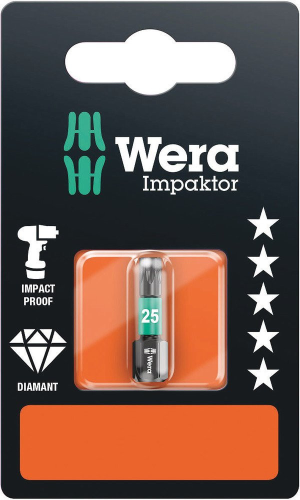 Wera Bits voor TORX® schroeven 867/1 imp DC SB impaktor bits, TX 25 X 25 MM