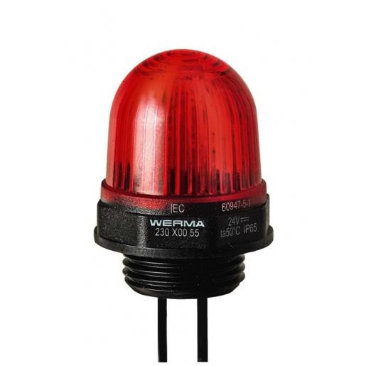 Werma Led permanente lamp-inbouwmontage-115vac rood