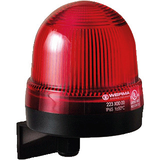 Werma Permanente lamp-zijdelingse montage-12-240vac/DC rood
