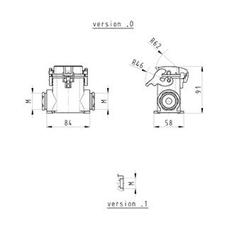 Wieland Revos behuizing rechthoekige connectoren ip54 B58MM H72MM aanbouwbehuizing tweezijdig