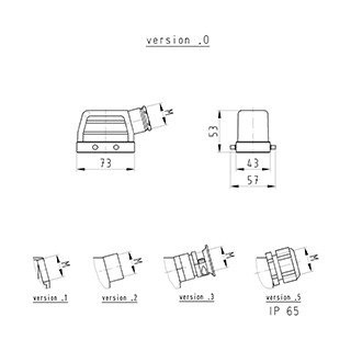 Wieland Revos behuizing rechthoekige connectoren ip54 B43MM H53MM stekkerbehuizing zij