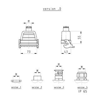 Wieland REVOS Bovenhuis 10 M20 recht met beugels