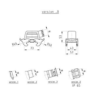Wieland Revos behuizing rechthoekige connectoren ip54 B43MM H53MM koppelingsbehuizing zij
