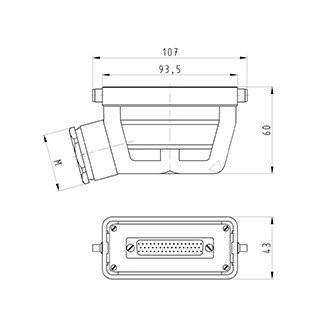 Wieland Revos behuizing rechthoekige connectoren ip20 B43MM H60MM stekkerbehuizing