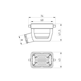 Wieland Revos behuizing rechthoekige connectoren ip20 B43MM H51MM stekkerbehuizing