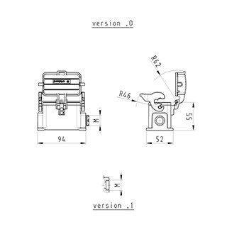 Wieland REVOS Chassisdeel Opbouw 10 polig M20 lo deksel