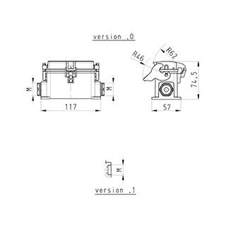Wieland Revos behuizing rechthoekige connectoren ip54 B57MM H74,5MM aanbouwbehuizing tweezijdig