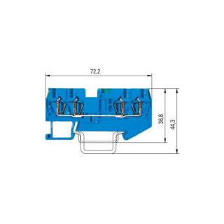 Wieland WKF verbindingsrijgklem 0,08-1,5MM² eendr. blauw