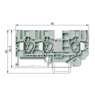 Wieland WKFN verbindingsrijgklem 1,5-10MM² eendr. 16MM² meerdr. grijs