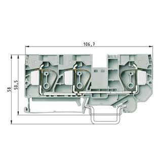 Wieland WKFN verbindingsrijgklem 0,2-10MM² eendr. 16-25MM² meerdr. grijs