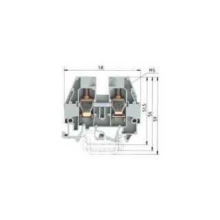 Wieland WK verbindingsrijgklem 1,5-10MM² eendr. 16MM² meerdr. grijs