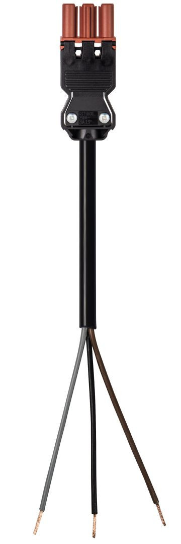 Wieland GST18I3 Gst18i3 Aansluitsnoer female 1,5MM² 1 meter dca bruin