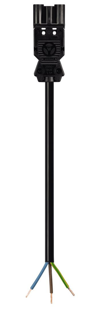 Wieland GST18I3 Gst18i3 Aansluitsnoer male 2,5MM² 0,5 meter dca zwart