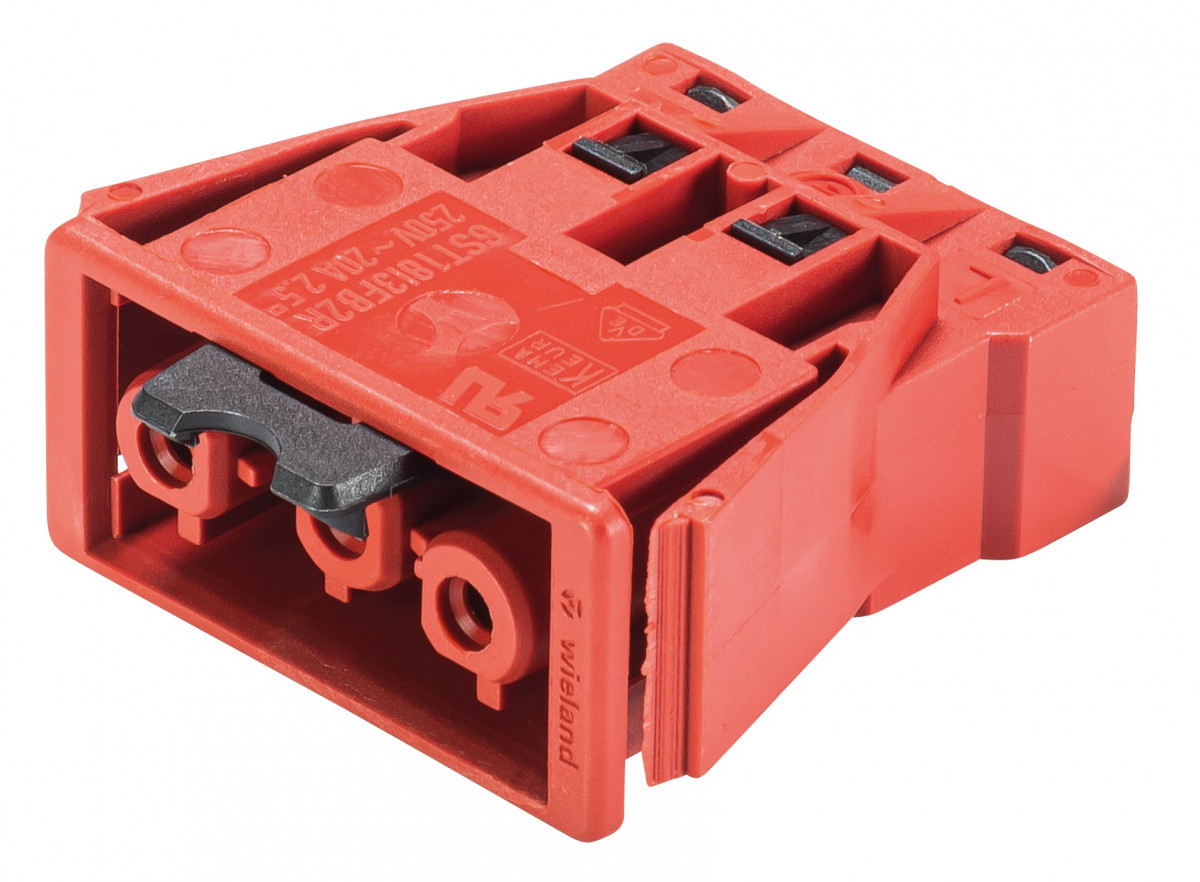 Wieland GST18I3 Gst18i3f Female chassisdeel 3-polig tomatenrood