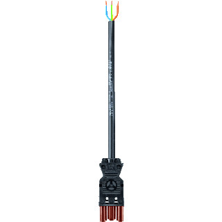 Wieland Gst18i3 patchkabel gebouwinstallatie 3P contrastekker (female) vrij kabeluiteinde 8000MM