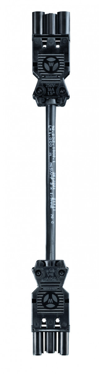Wieland Gst18i3 patchkabel gebouwinstallatie 3P contrastekker (female) stekker 9000MM gst18i3k1bs 25H 90SW