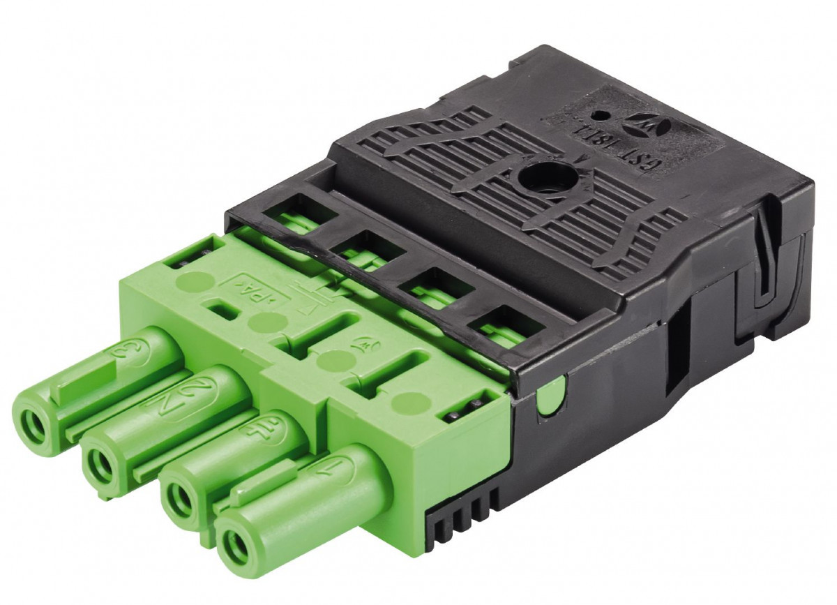 Wieland GST18I4 Gst18i4 Kabelsteker female groen veerklem