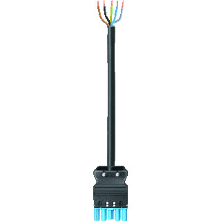 Wieland Gst18i5 patchkabel gebouwinstallatie 5P contrastekker (female) vrij kabeluiteinde 6000MM gst18i5k1b1560pb02