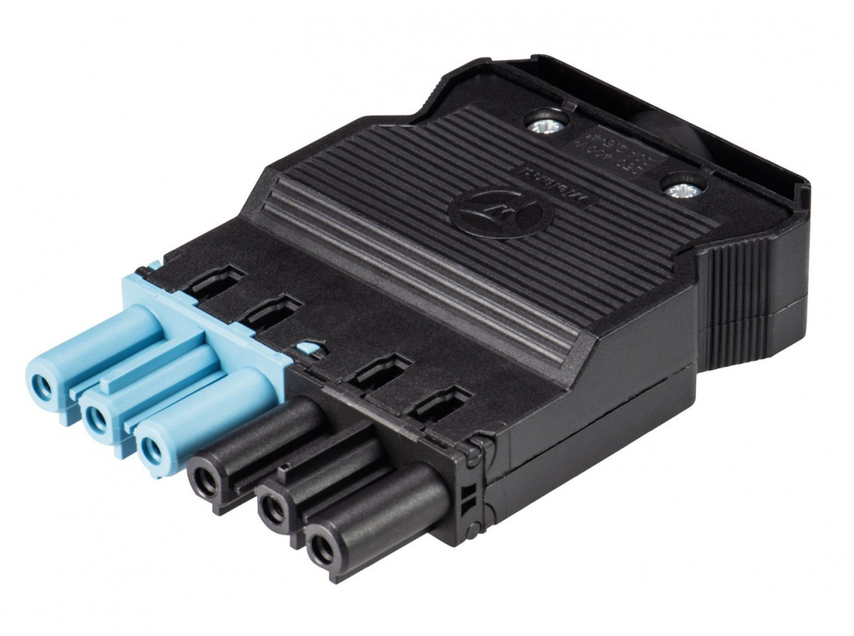 Wieland GST18I6 Gst18i6 Kabelsteker female zwart/pastelblauw schroef
