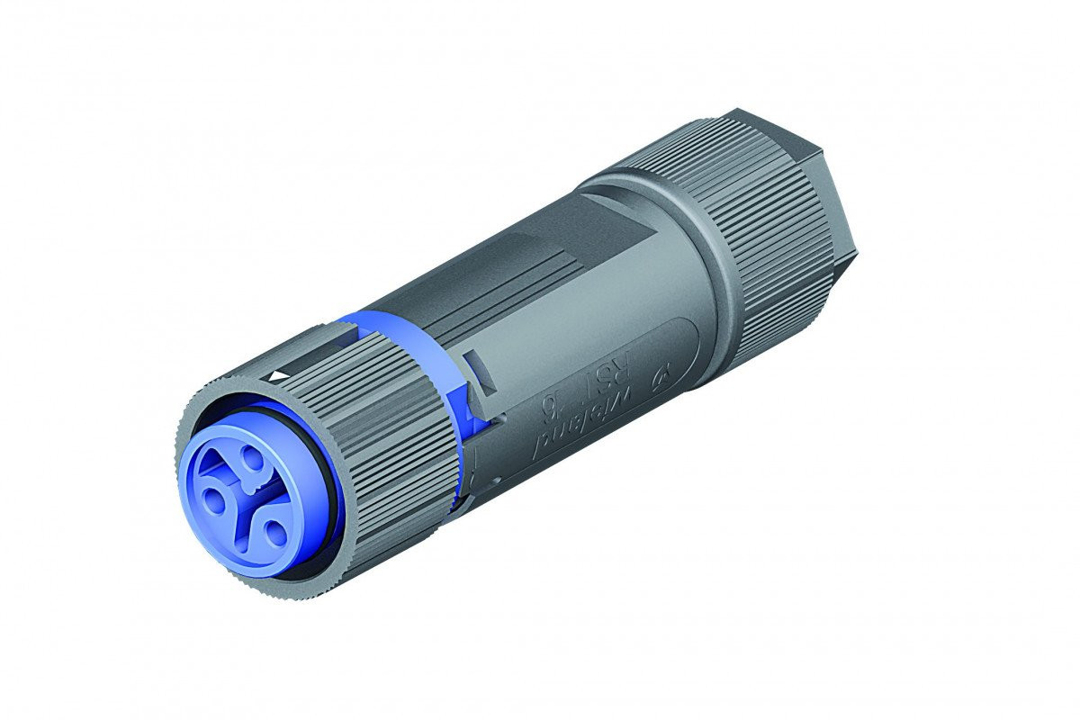 Wieland Rst16i3 female connector+trekontlasting 5,0-9,5MM² schroef lichtblauw