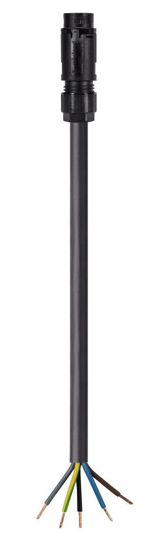Wieland RST16I5 Rst16i5 Aansluitsnoer male 1,5MM² schroef 5 meter H05VV-F eca zwart