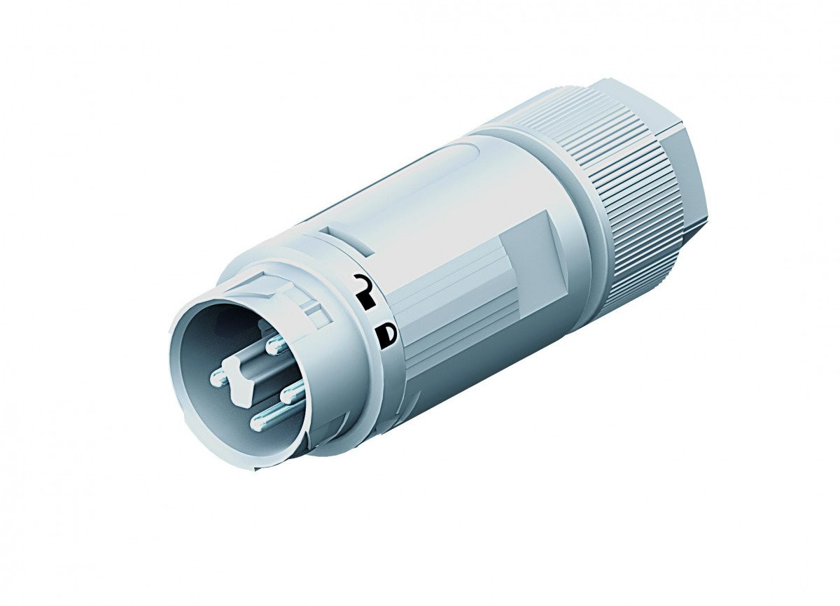 Wieland Rst16i5 male connector+trekontlasting 7,1-13MM² schroef lichtgrijs