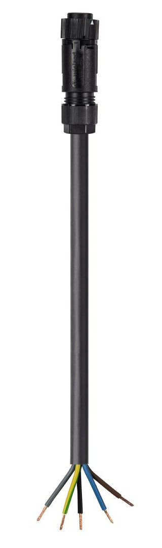 Wieland RST16I5 Rst16i5 Aansluitsnoer female 1,5MM² schroef 1 meter H05VV-F eca zwart