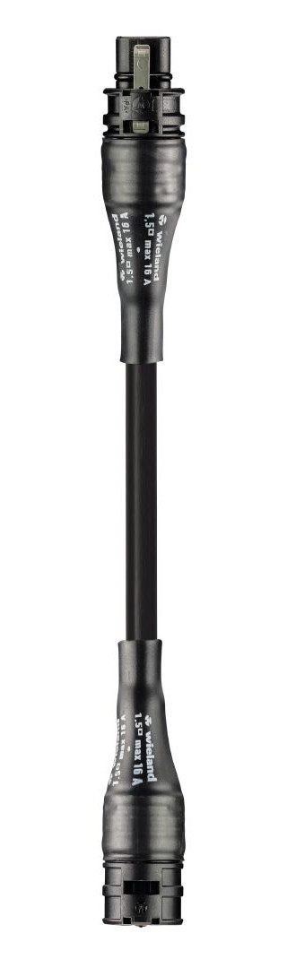 Wieland Rst20i3 kabel M/F 1,5MM2 4M zwart rubber 60°C