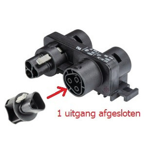 Wieland RST20i3 Rst20i3 Verdeler 1/3 zwart met bevestiging 1X uitgang afgesloten met Z