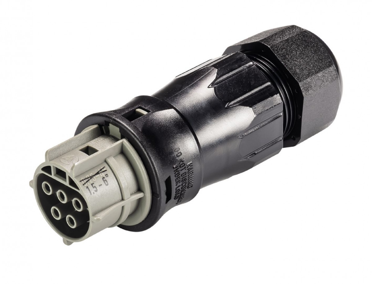 Wieland RST25I5 Female Connector met trekontlasting rst25i5s6b1 ZR3SV kiezelgrijs