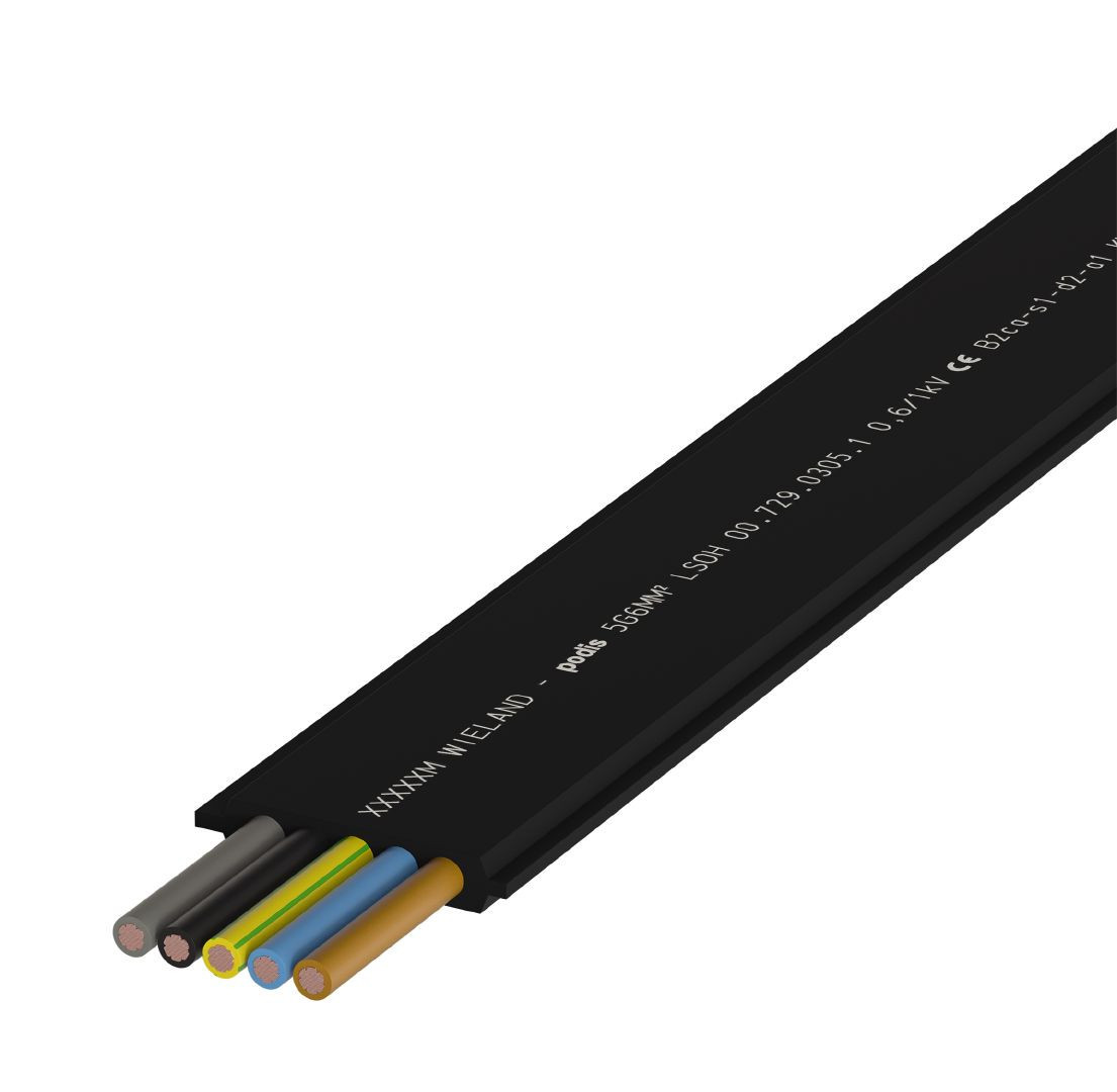 Wieland VLAKBAND Vlakkabel Xpe 5G6 zwart