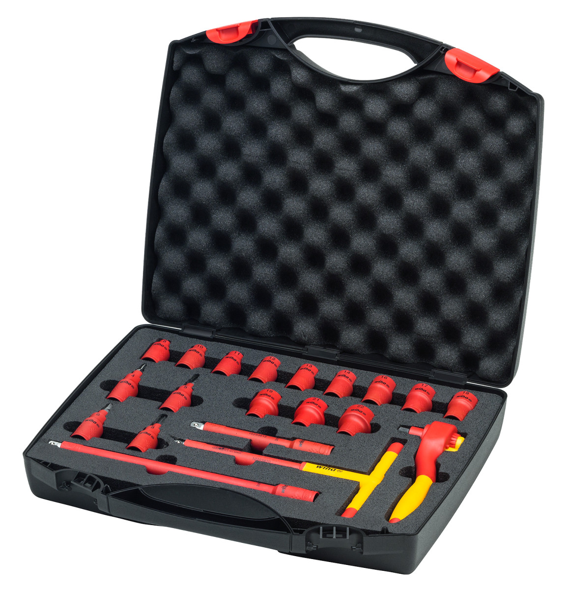 Wiha Bevestigingsgereedschap 3/8" dopsleutelset met ratel 1000V vde 7207N, 21-delig