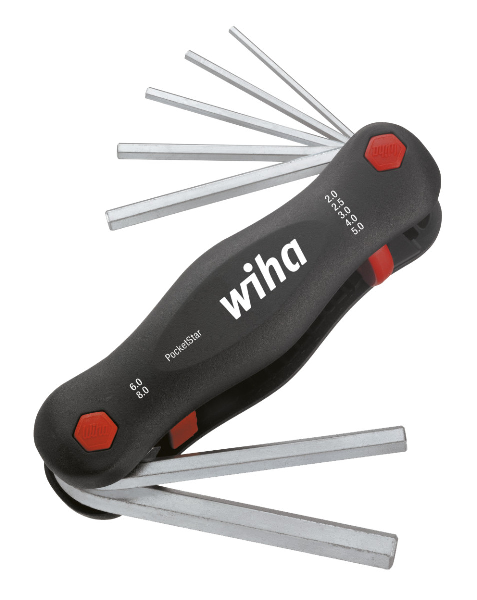 Wiha Bevestigingsgereedschap Inbussleutelset pocketstar mini uitklaphouder 351P 2-8MM, 7-delig