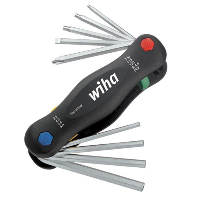 Wiha Bevestigingsgereedschap Multitool pocketstar assorti uitklaphouder 351P, 9-delig