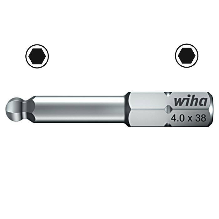 Wiha Bevestigingsgereedschap Standaard bit 1/4" C6,3 inbus kogelkop 7017 5,0x38 Wiha Bevestigingsgereedschap Standaard bit 1/4" C6,3 inbus kogelkop 7017 5,0x38