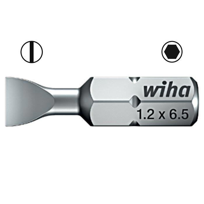 Wiha Bevestigingsgereedschap Standaard bit 1/4" C6,3 sleufkop 7010 4,5x25 Wiha Bevestigingsgereedschap Standaard bit 1/4" C6,3 sleufkop 7010 4,5x25
