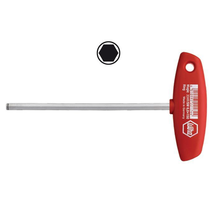 Wiha Bevestigingsgereedschap T-greep inbussleutel magicring 334R 6,0x150mm Wiha Bevestigingsgereedschap T-greep inbussleutel magicring 334R 6,0x150mm