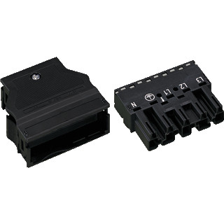 Wago Steker male 5-polig zwart trekontl. Wago Steker male 5-polig zwart trekontl.