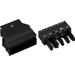 Wago Steker female 5-polig zwart trekontl Wago Steker female 5-polig zwart trekontl