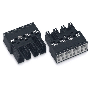 Wago Steker male 4-polig zwart